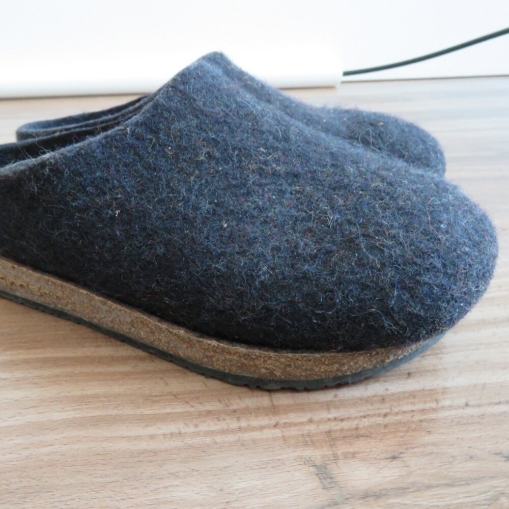 STEGMANN Essenz Wool Slip On Clog Mule Indoor Slippers in Graphite - US 7 - Picture 2 of 12